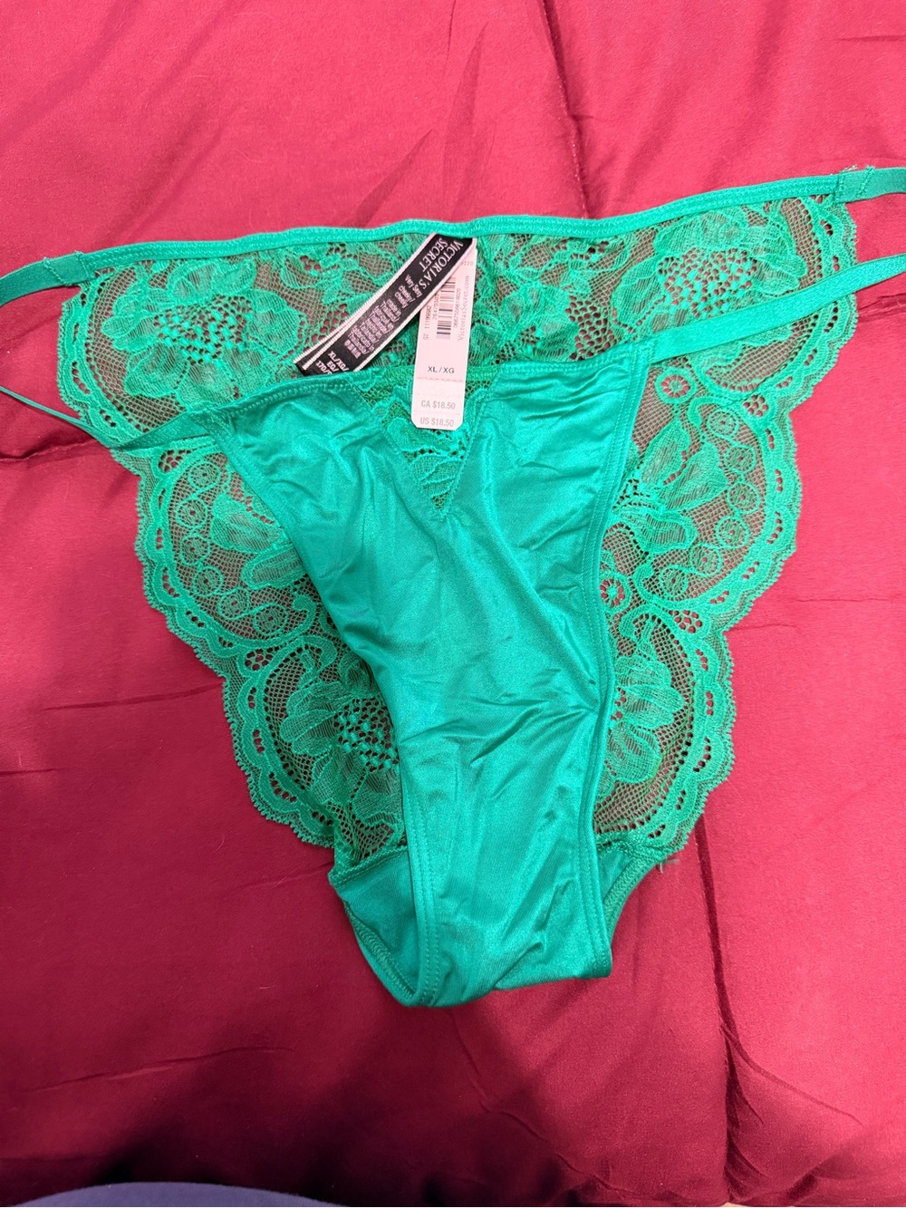 Victoria's Secret Teal Lace-Trim Thong Panty